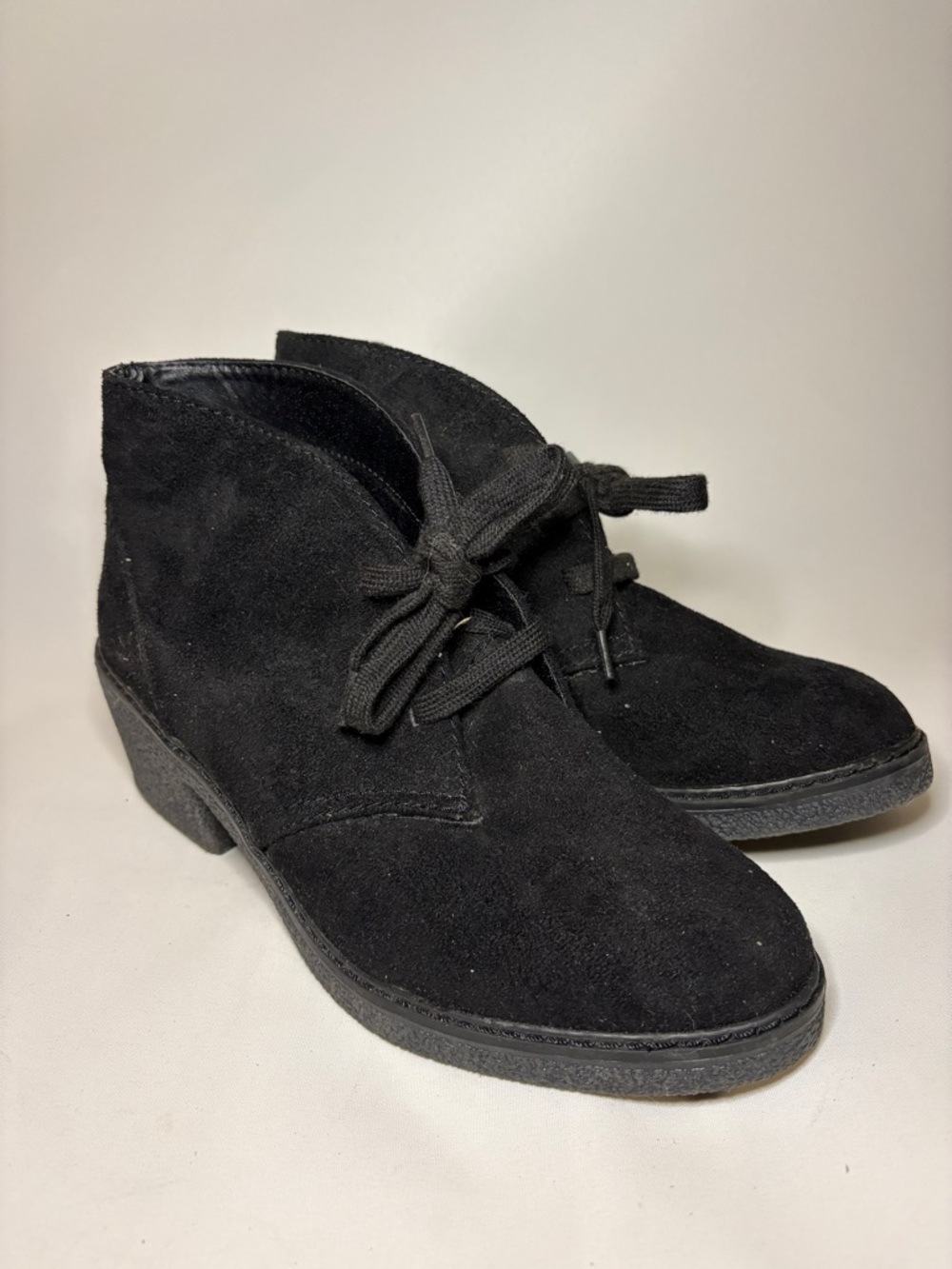 Universal Thread Black Suede Lace-Up‎ Ankle Booties